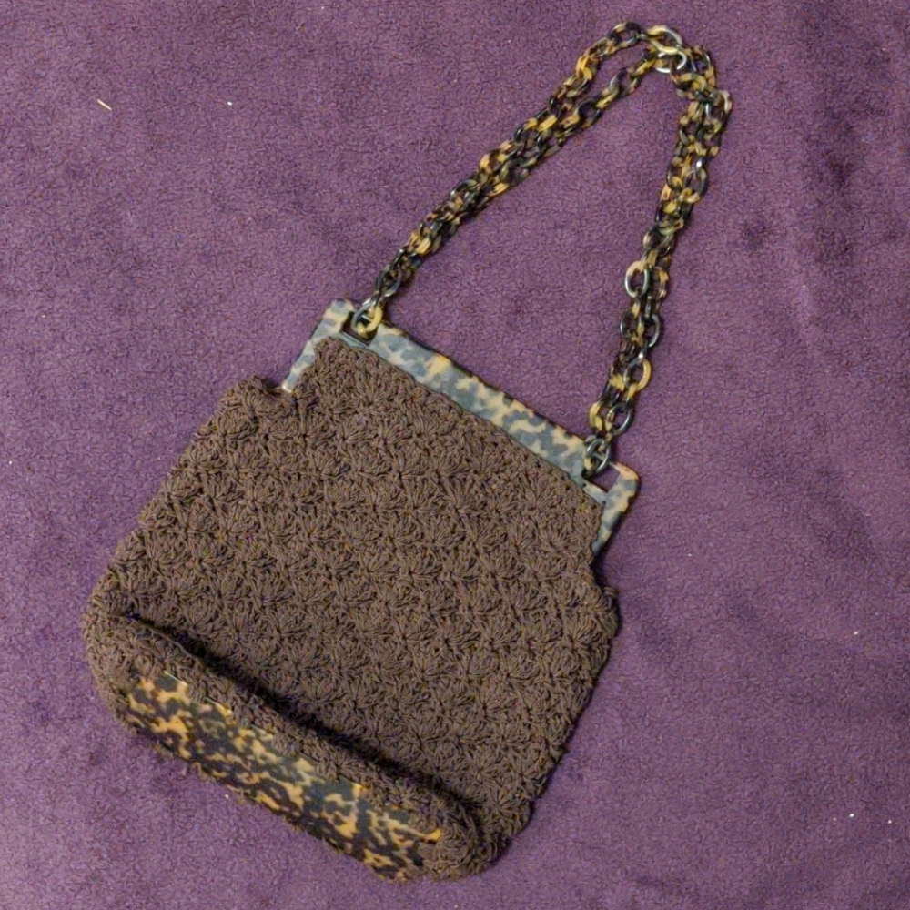 Vintage Tortoise Shell shoulder purse